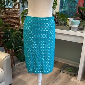 Elegant Teal Pencil Skirt